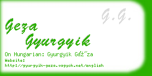 geza gyurgyik business card